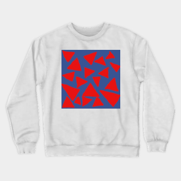 Red Corn Chips on Blue Crewneck Sweatshirt by Deadfluffy